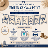Little Cowboy Baby Shower Banner Printable | Western Howdy Banner