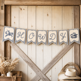 Little Cowboy Baby Shower Banner Printable | Western Howdy Banner