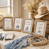 Little Cowboy Baby Shower Table Signs, 6 Editable 8x10 Western Canva Signs