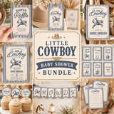 Little Cowboy Baby Shower Bundle, Western Printable Party Decor