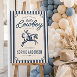 Little Cowboy Baby Shower Welcome Sign Template | Western Canva Printable | 3 Sizes