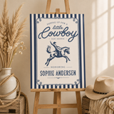 Little Cowboy Baby Shower Welcome Sign Template | Western Canva Printable | 3 Sizes
