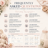 New Mom Survival Planner | Interactive Baby Tracker + Newborn Guide Library