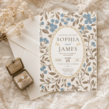 Chinoiserie Wedding Invitation Template | Blue Floral Canva Invite