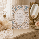 Chinoiserie Wedding Invitation Template | Blue Floral Canva Invite