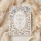Chinoiserie Wedding Invitation Template | Blue Floral Canva Invite