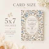 Chinoiserie Wedding Invitation Template | Blue Floral Canva Invite
