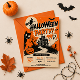 Retro Halloween Party Bundle – Editable Canva Party Templates