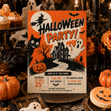 Retro Halloween Party Invitation Template