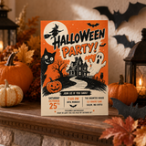 Retro Halloween Party Invitation Template