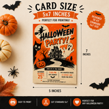 Retro Halloween Party Invitation Template