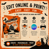 Retro Halloween Party Invitation Template