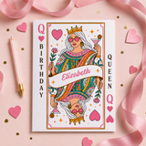 Queen of Hearts Birthday Card Template | Editable Canva Card