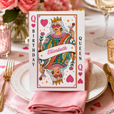 Queen of Hearts Birthday Card Template | Editable Canva Card
