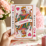 Queen of Hearts Birthday Card Template | Editable Canva Card