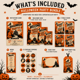 Retro Halloween Party Bundle – Editable Canva Party Templates