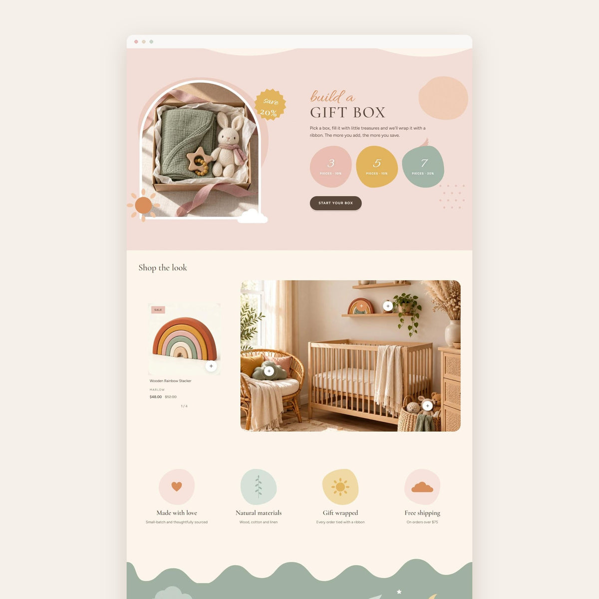 MARLOW boho nursery Shopify theme, preview 3