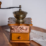 Vintage Art Meston Le Poder Coffee Grinder – Copper & Wood Manual Coffee Mill