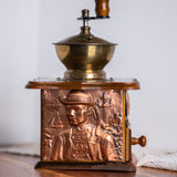 Vintage Art Meston Le Poder Coffee Grinder – Copper & Wood Manual Coffee Mill