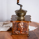 Vintage Art Meston Le Poder Coffee Grinder – Copper & Wood Manual Coffee Mill