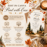 Autumn Woodland Wedding Invitation Template