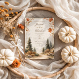 Autumn Woodland Wedding Invitation Template