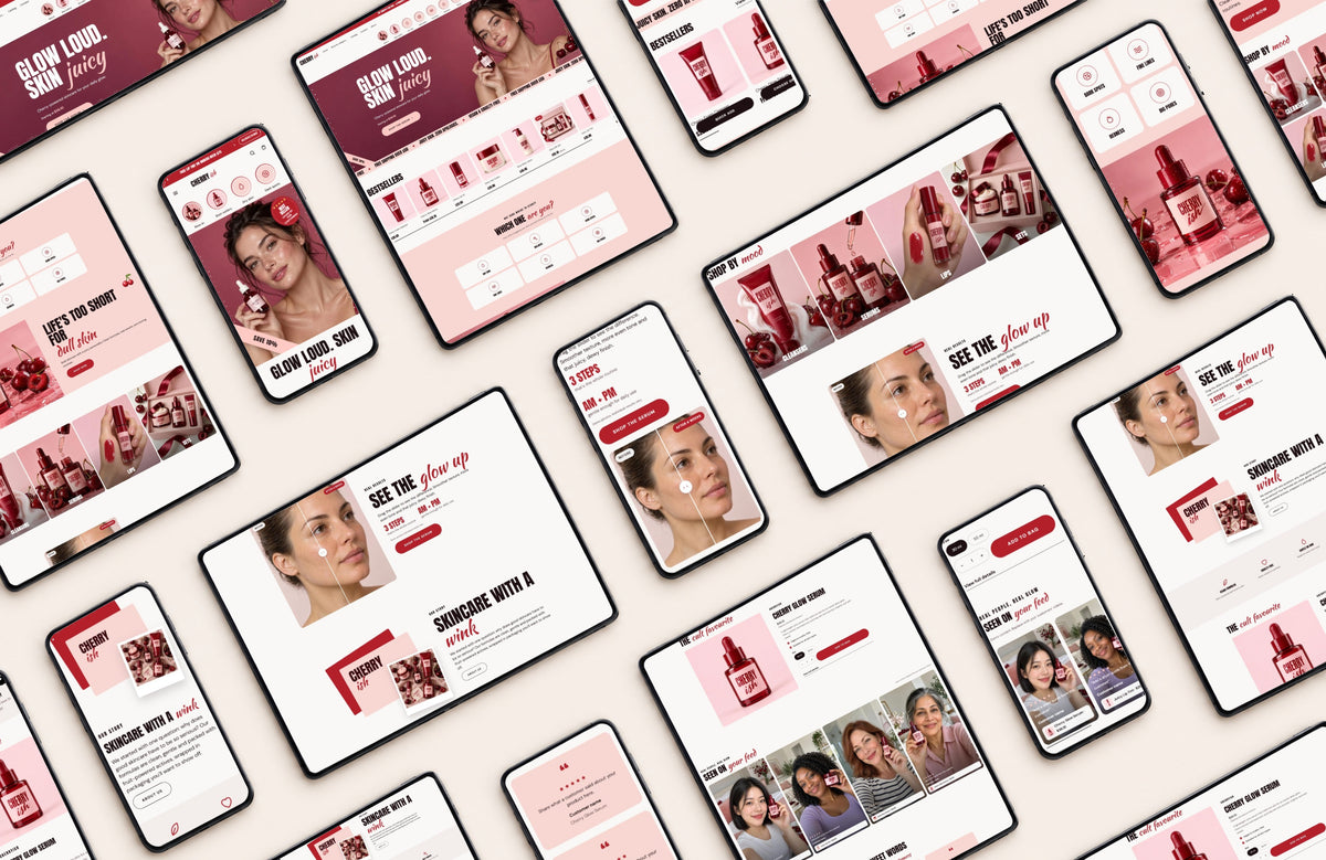Cherry on desktop, tablet and phone #page