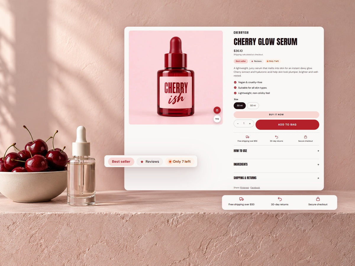 A product page that sells
