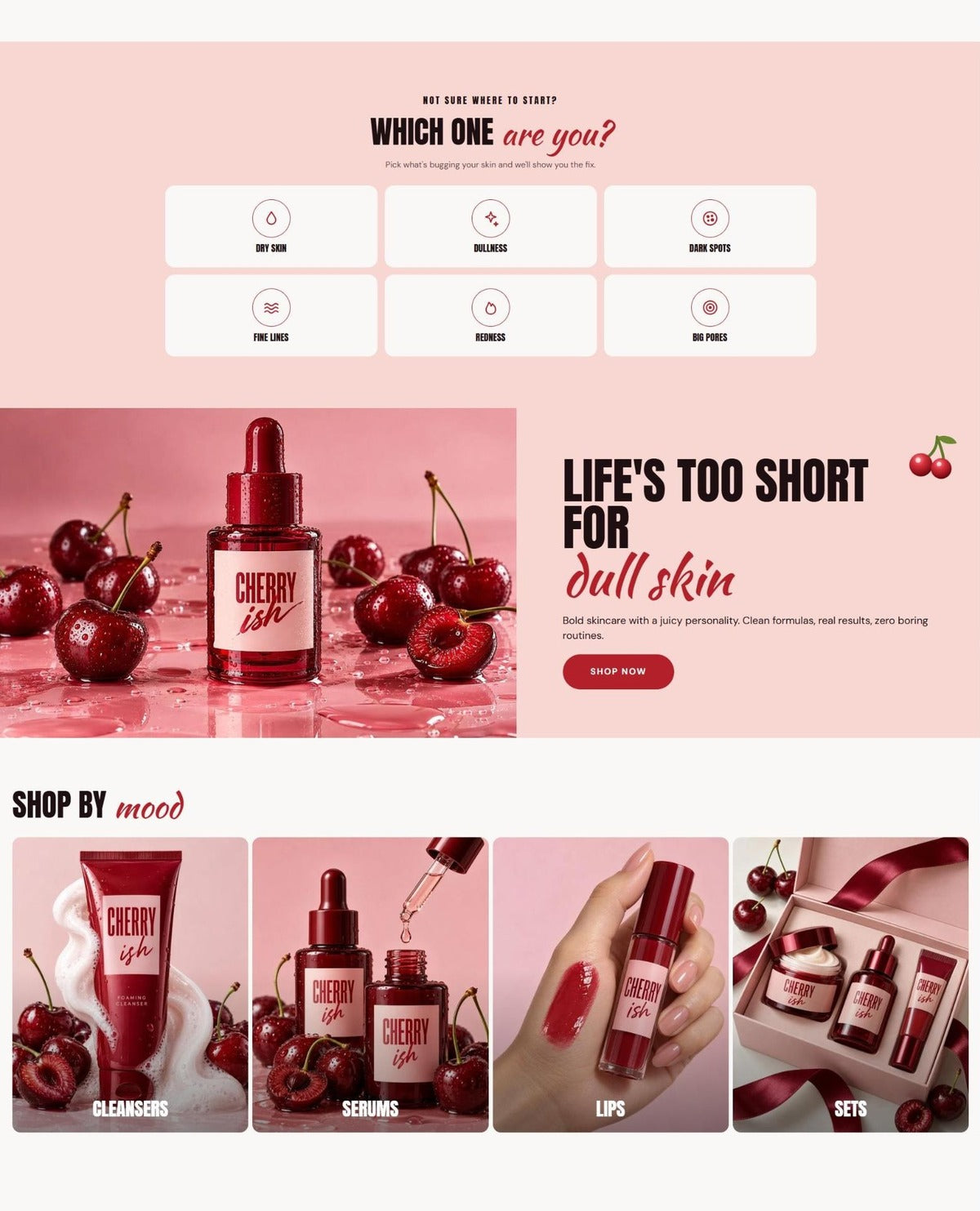 Cherry shop by concern and glow banner #page