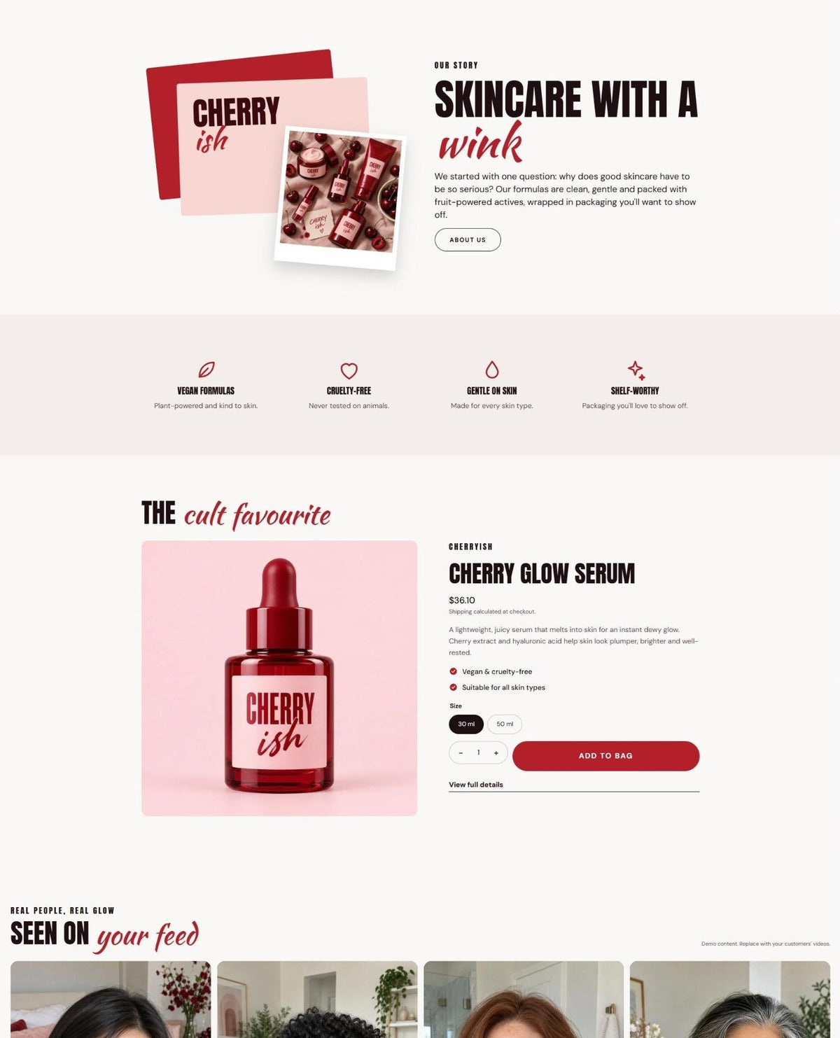 Cherry brand story and cult favourite #page