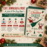 Editable Christmas cocktail party invitation template in Canva with step-by-step editing and printing instructions