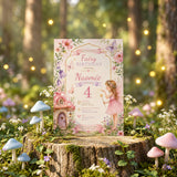 Woodland fairy birthday invitation printable design