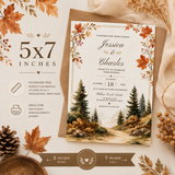 Autumn Woodland Wedding Invitation Template