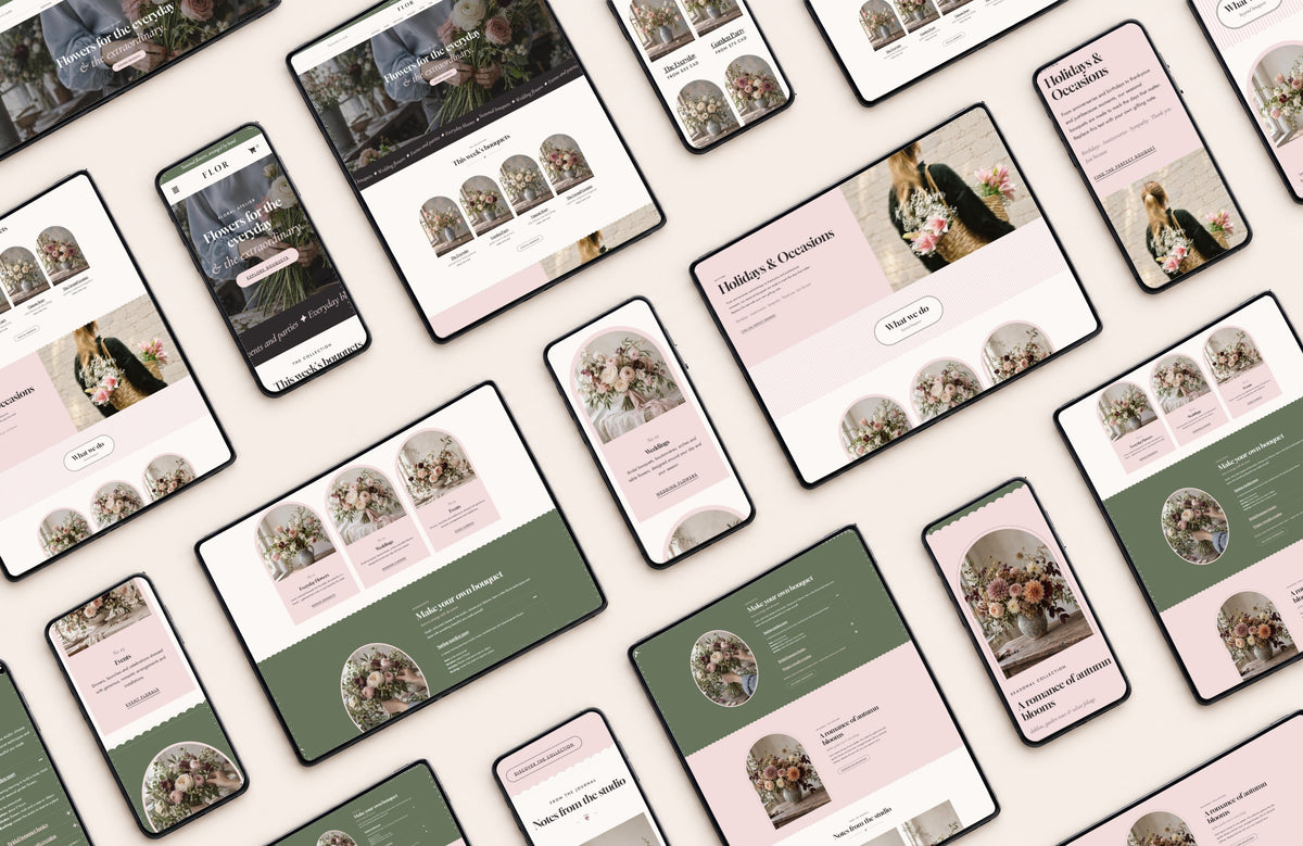 FLOR on desktop, tablet and phone #page