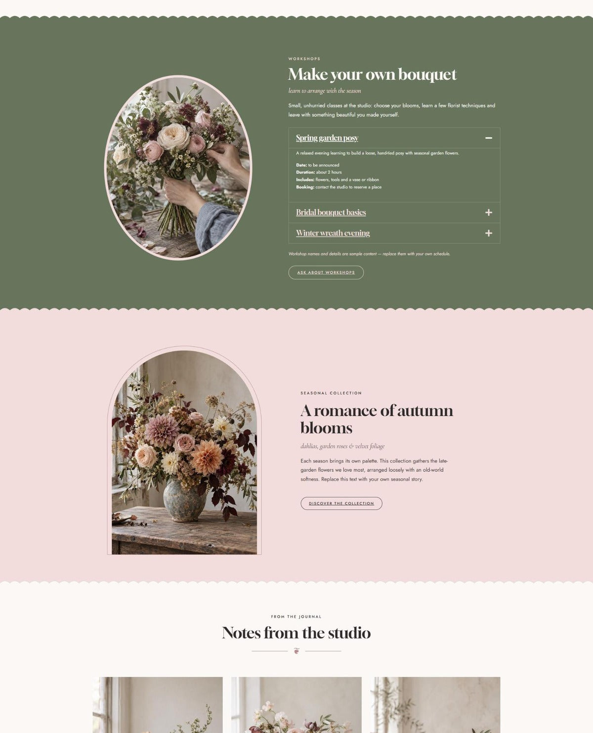 FLOR workshops and seasonal collection #page