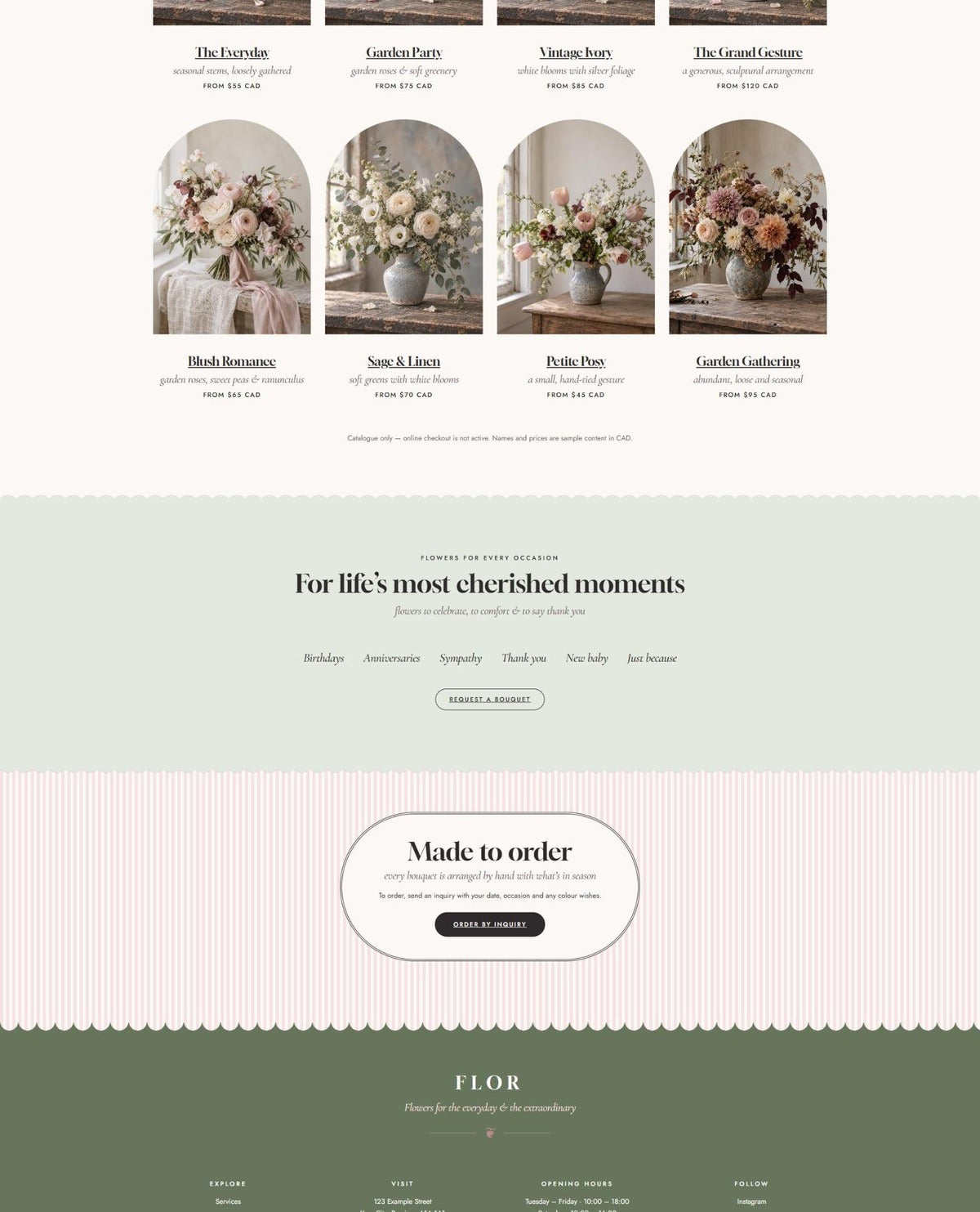 FLOR shop, occasions and made to order #page