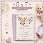 5x7 printable Halloween baby shower invitation size guide for Canva editing and printing