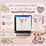 How to edit, download and print a Little Boo Halloween baby shower invitation in Canva