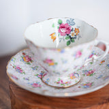 vintage Hammersley tea cup and saucer with colorful floral design