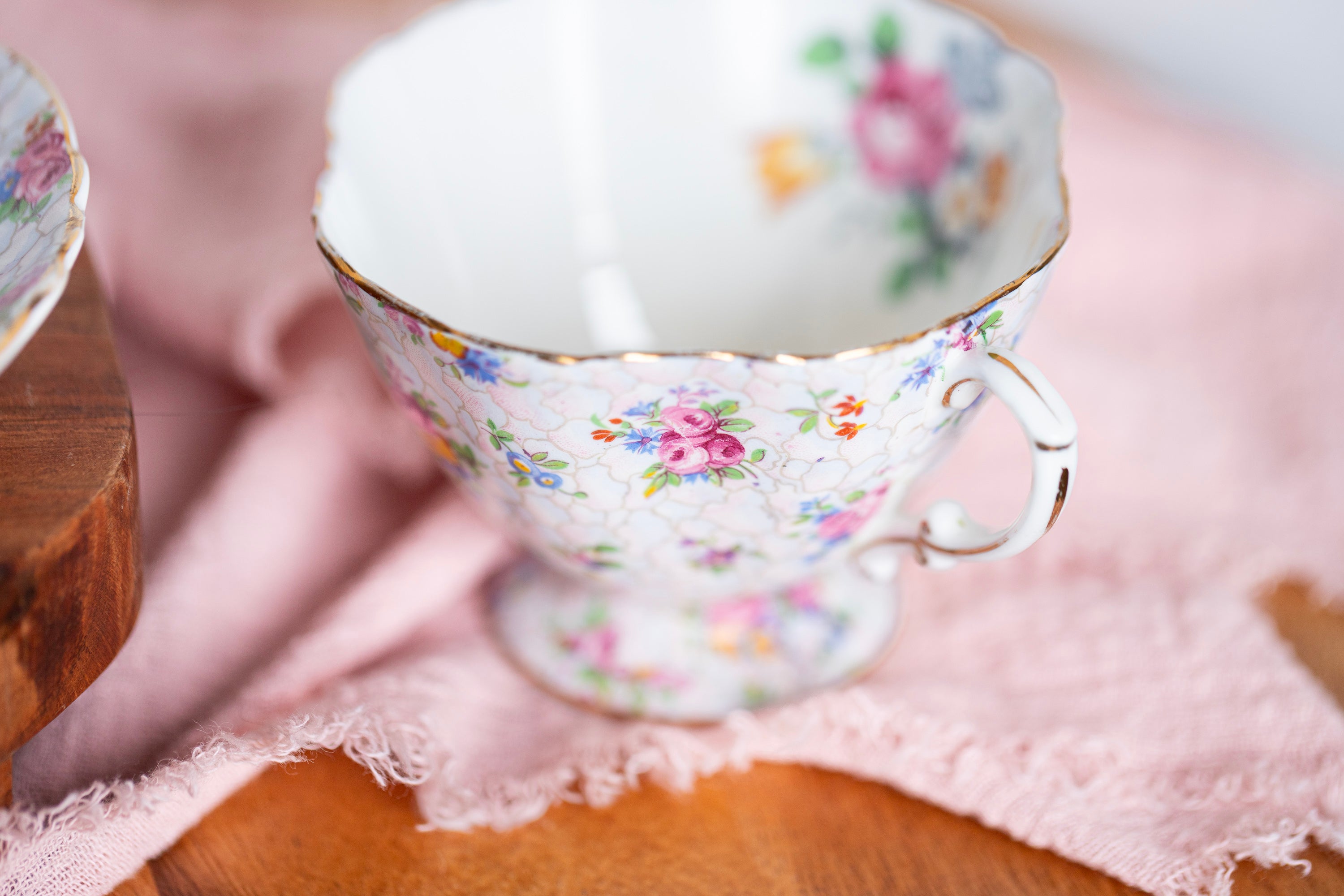 Vintage Hammersley Chintz Teacup and Saucer | English Bone China