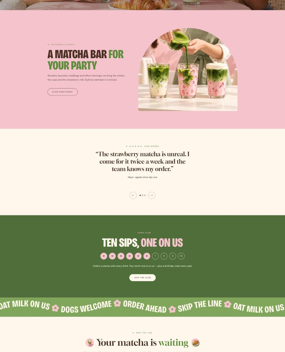 HANA catering, reviews and loyalty club #page