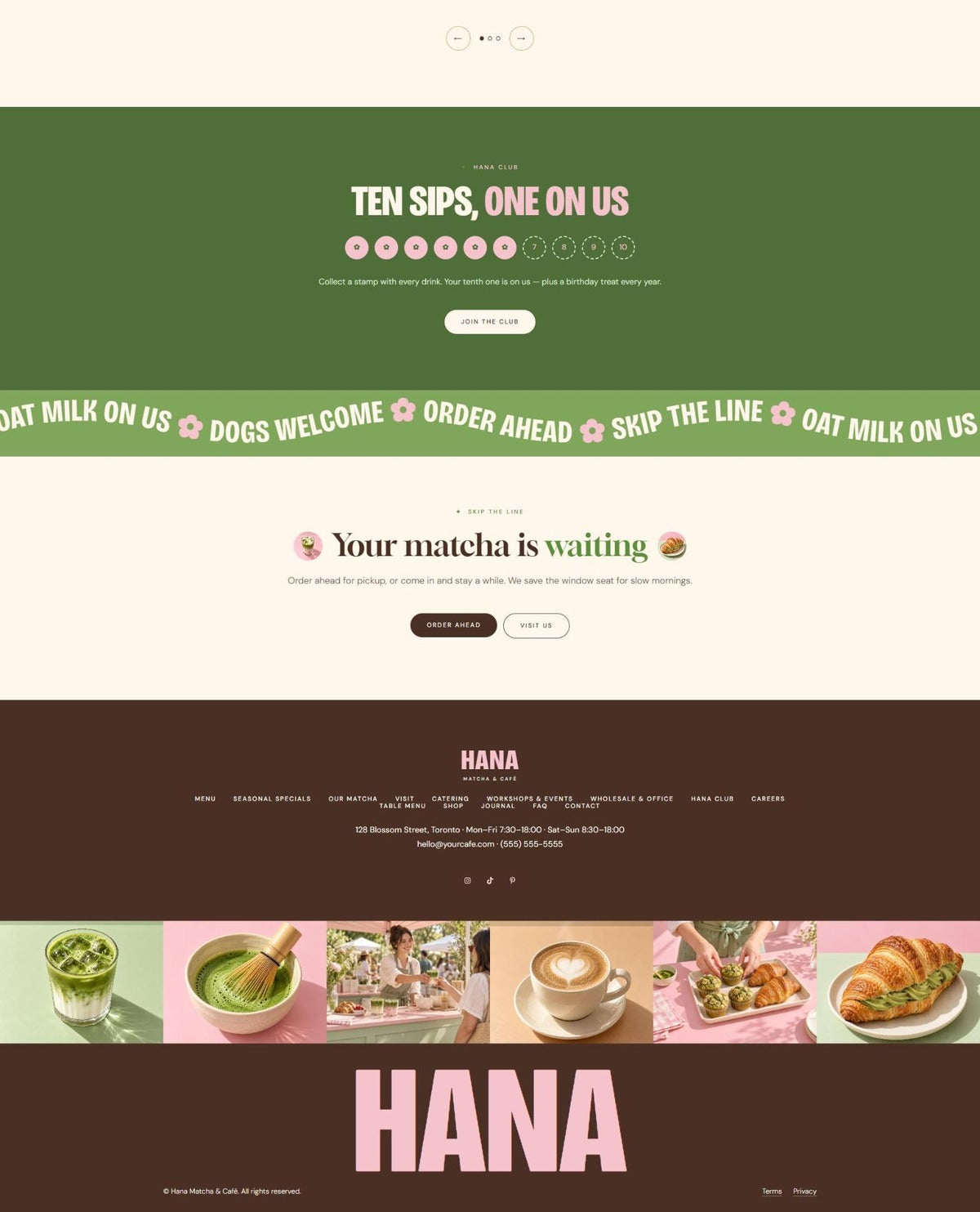 HANA order ahead and footer #page
