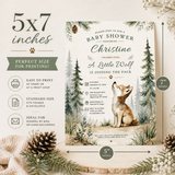 Little Wolf Baby Shower Invitation – Editable Canva Template