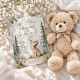 Little Wolf Baby Shower Invitation – Editable Canva Template