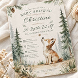 Little Wolf Baby Shower Invitation – Editable Canva Template