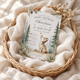 Little Wolf Baby Shower Invitation – Editable Canva Template