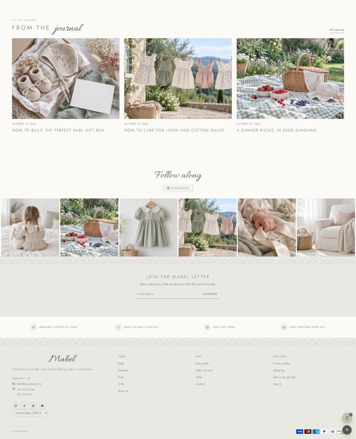 Mabel journal & footer #page
