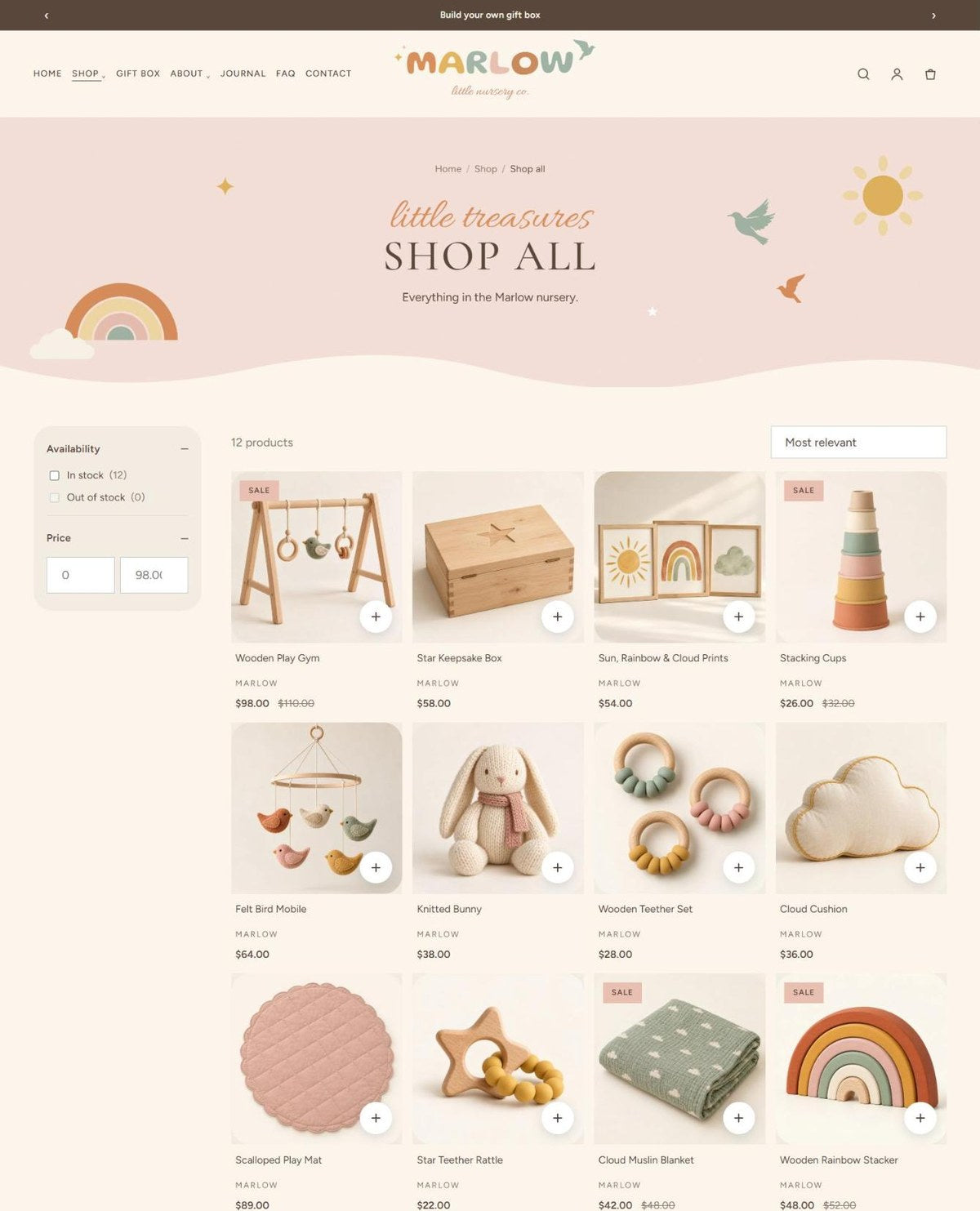 MARLOW collection page with filters #page