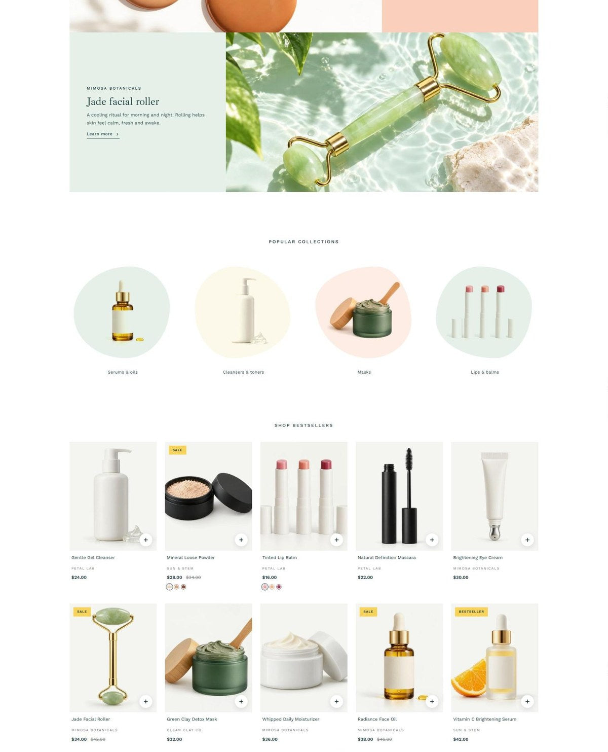 MIMOSA collections and featured product #page