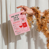 Wine Christmas Party Invitation Template | Editable Canva Pink Holiday Invite